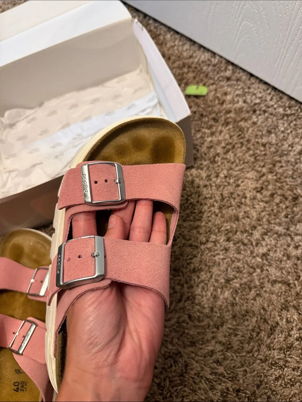 LIKE NEW!Birkenstock Papillo WM’s Candy Pink Suede Double-Buckle Sandals!Worn 1x
